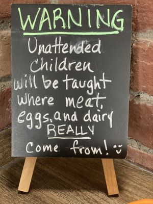 Warning sign  at NoButcher in Las Vegas