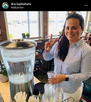 Refreshing water for everyone, want to explore? Ask for the Rosemary Lemonade! at NoButcher in Las Vegas