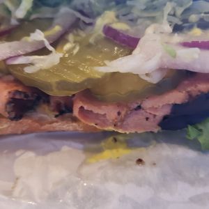 This Pastrami was excellent! I almost spit it out, the flavor was on it! I had to recheck.🤣😂😂 at NoButcher in Las Vegas