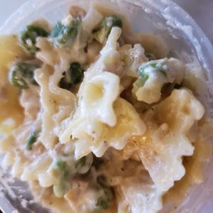 Bow tie pasta salad has an authentic taste. Get this! at NoButcher in Las Vegas