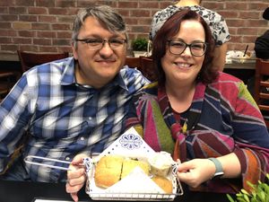 Also Cindy, our non vegan friend, liked this place so much! at NoButcher in Las Vegas