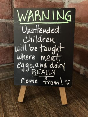 Seriously cute notice😂 at NoButcher in Las Vegas