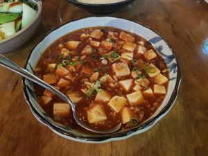 Sullen Mapo Tofu with Shiitake Mushrooms at The Rice Den in St Leonards