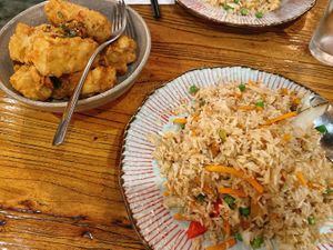 Fried rice and tofu  at The Rice Den in St Leonards