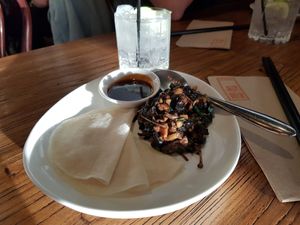 Wild mushroom pancakes at The Rice Den in St Leonards