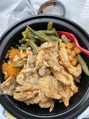 Fried oyster mushrooms at Vital Vegan Cafe in Teaneck