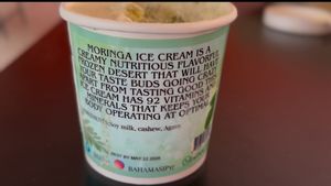 Moringa ice cream made in Bahamas  at Better Living Health Center & Deli in Nassau