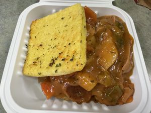 Vegan “Just Egg” & sausage stew  at Better Living Health Center & Deli in Nassau