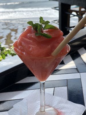 Frozen strawberry daiquiri   at Single Fin in Pecatu
