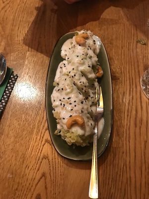 Bakes Banana in green rice and coconut  at Vegan House - Alaunstraße in Dresden