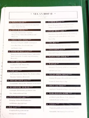 Menu at Vegan House - Alaunstraße in Dresden