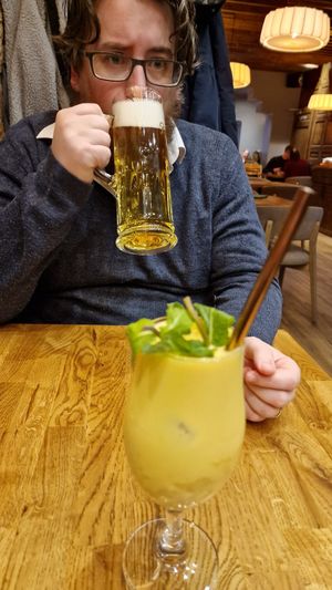 Bier and Mango Smoothie at Vegan House - Alaunstraße in Dresden