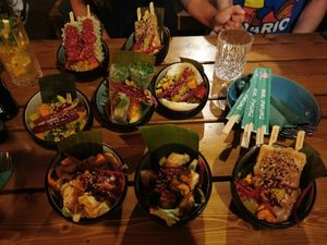 Several small platters at Vegan House - Alaunstraße in Dresden