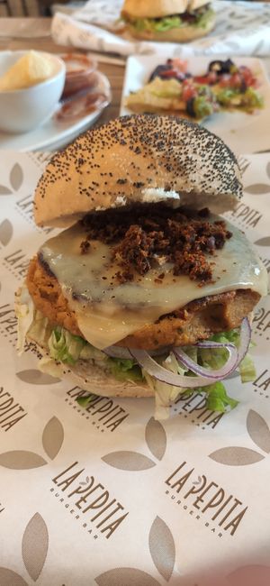 The vegetarian Burger veganized at La Pepita Burger Bar in Lugo