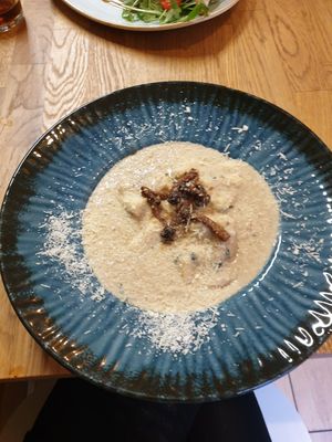 Mushroom gnocchi at Élelem Etterem in Budapest