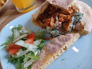 Gyros in pita bread at Élelem Etterem in Budapest