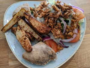 Jackfruit plate at Élelem Etterem in Budapest