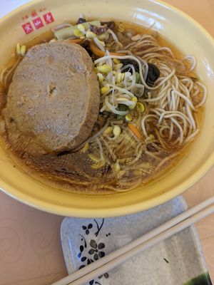Noodles and seitan at Hanshan Temple Vegetarian in Suzhou