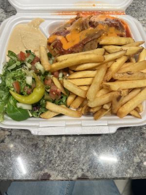 Vegan kebab plate  at Mangal BBQ in Stockholm