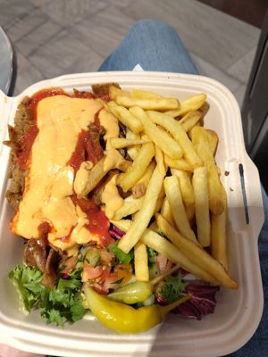 Kebab plate vegan at Mangal BBQ in Stockholm