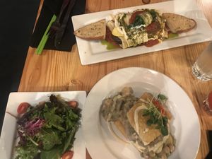 Deconstructed lasagna & a la King Encroute at Melange Eatery in Medford