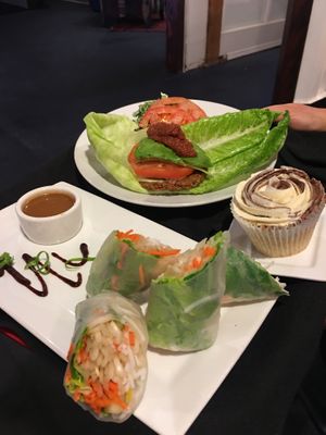 Summer Rolls and Live Burger at Melange Eatery in Medford