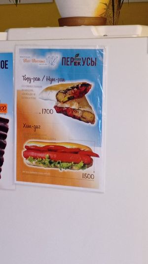 HotDog and Tofu Wrap at Bliss-Blossoms in Almaty
