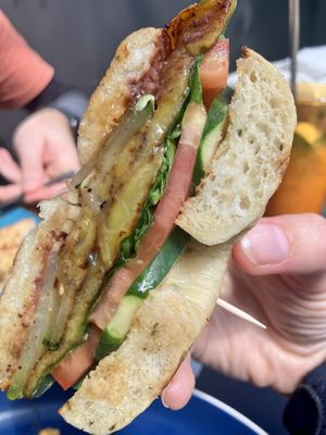 Vegan bagel with plantain  at Boca2 in Monteverde