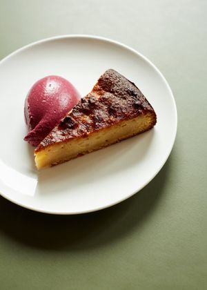 Vegan apple cake and icecream at Naifs in South East London