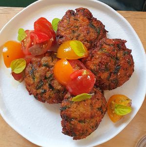 Courgette fritters at Naifs in South East London