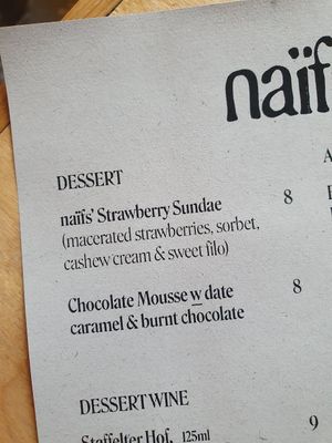 Summer 2023 desserts at Naifs in South East London