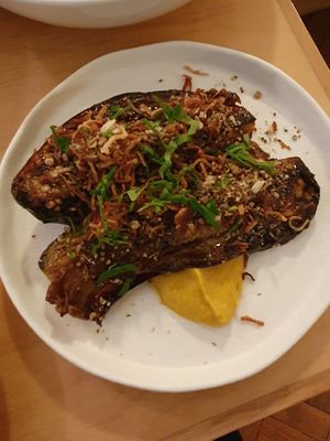 Glazed aubergine at Naifs in South East London