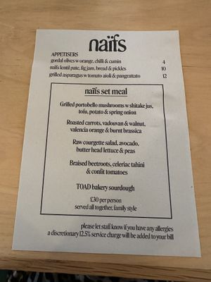 04/04/24  at Naifs in South East London