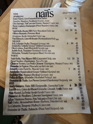 04/04/24 “Natural Wines"  at Naifs in South East London