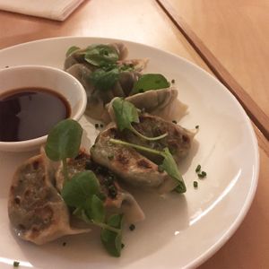 Spinach Gyoza (vegan) at Naifs in South East London
