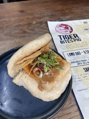 salt and pepper tofu bao bun  at Tiger Bites Pig in Birmingham