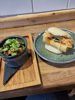 Tofu bao and aubergine side - £9 at Tiger Bites Pig in Birmingham