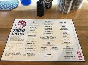 Menu at Tiger Bites Pig in Birmingham
