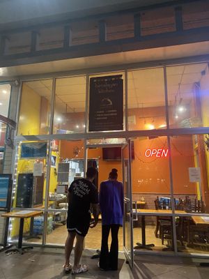 Mentions on the sign that they are vegan friendly  at Himalayan Kitchen in Kailua