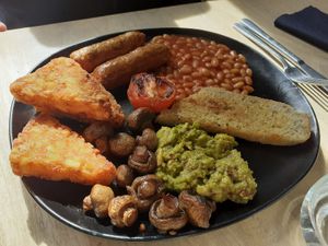 Vegan breakfast at The Dispensary in Newcastle Upon Tyne