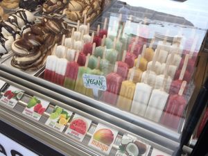 Vegan labelled  at Sa Gelateria Gelats Artesans  in Girona
