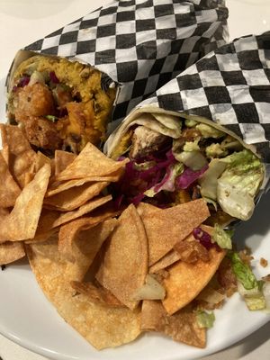 Magic breakfast burrito 🌯 with fried chick’n and avocado 🥑  at Gay4U - Pop Up in Portland