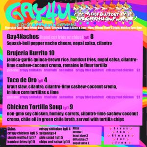 Part 2 of evening menu; changes regularly  at Gay4U - Pop Up in Portland
