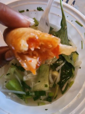 Vegan crunch roll with sweet chili sauce at Sweet Basil in Beaumont