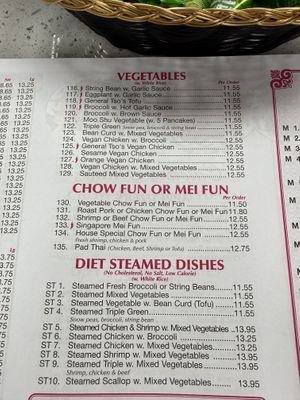 Veg options   at China Taste in Carmel