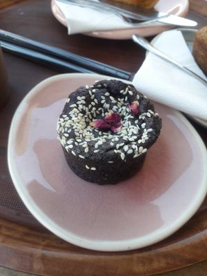 Peanut butter brownie at Manara Arts & Culture in Amman