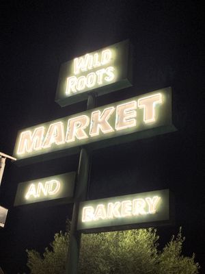 Store sign  at Wild Roots Market in Felton