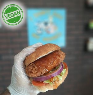 Chick'N burger  at Gegen in Los Angeles