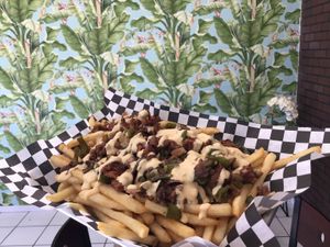 loaded fries at Gegen in Los Angeles