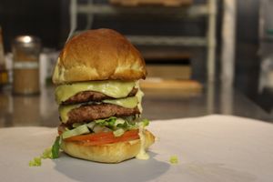 king burger  at Gegen in Los Angeles